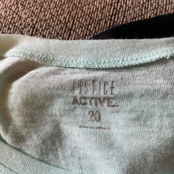 NWT Justice Active Mint Green with Black Tank underlay Sz 20 - Picture 2 of 2